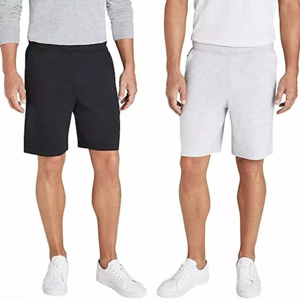 Eddie Bauer Men's Lounge Shorts 2 Pack #1477448 Black & Gray Small NEW w TAGS